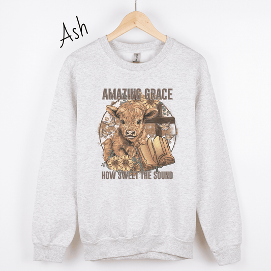 Amazing Grace Highland Cow Sweatshirt