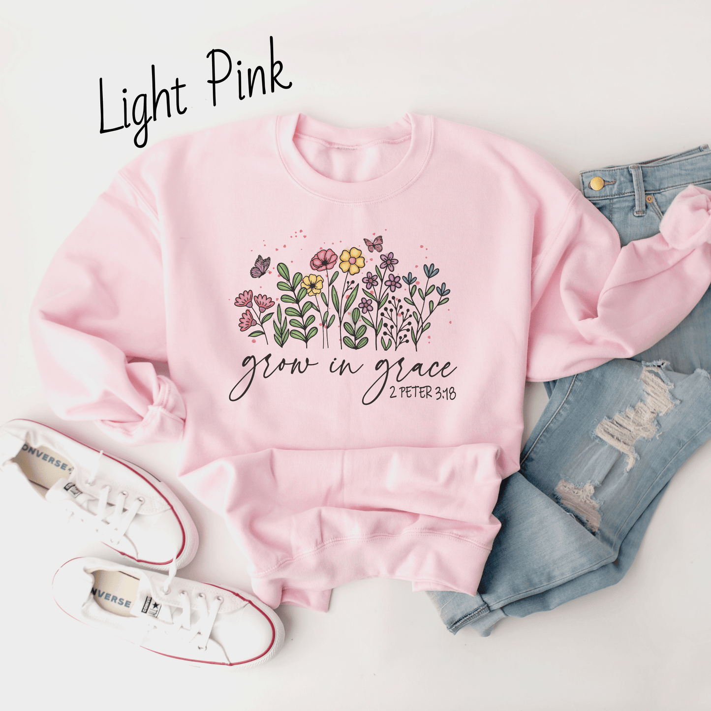 Grow in Grace Floral Sweatshirt