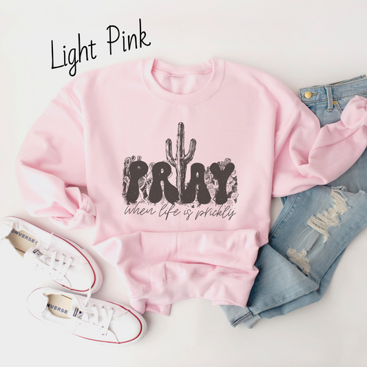 Pray When Life Gets Prickly Sweatshirt