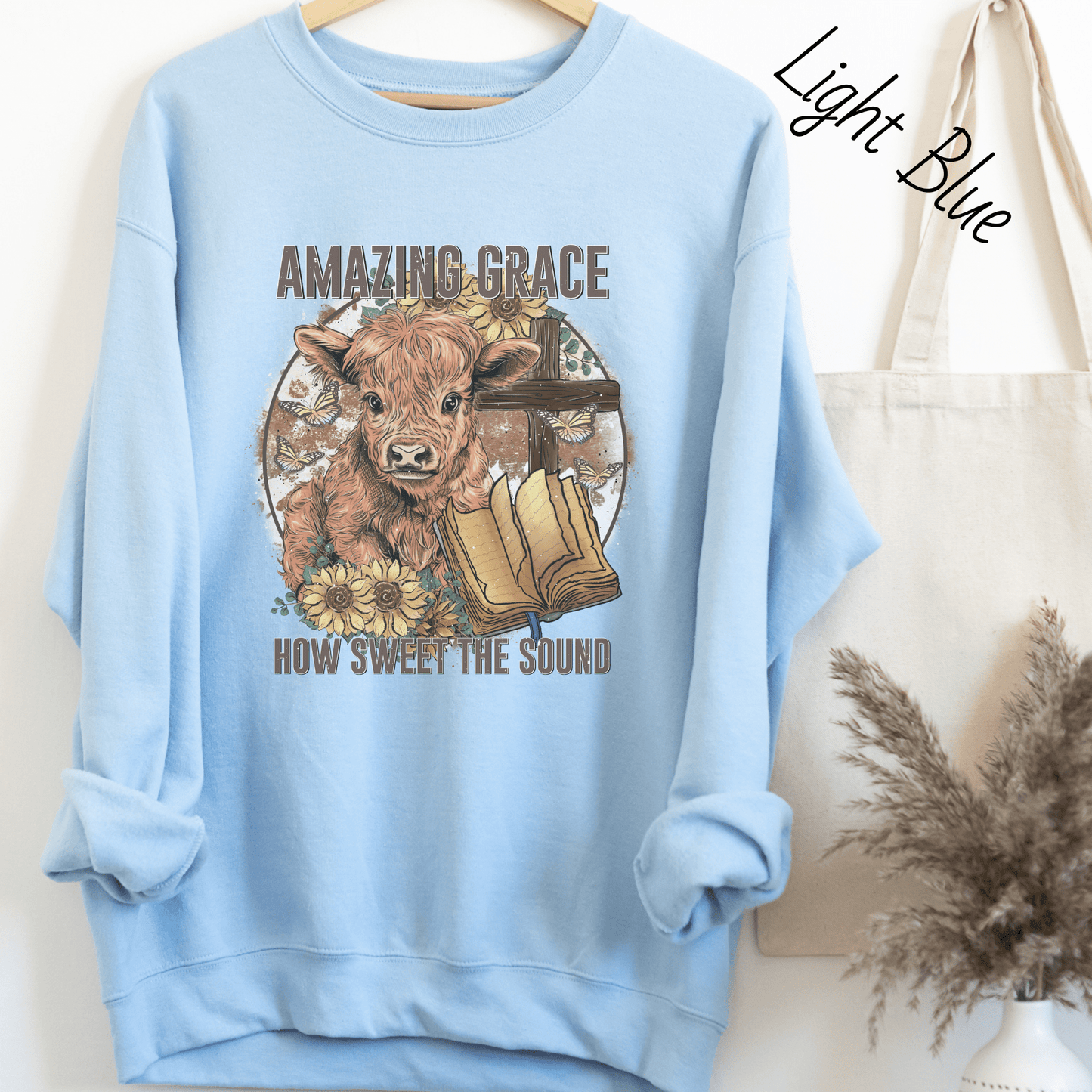 Amazing Grace Highland Cow Sweatshirt
