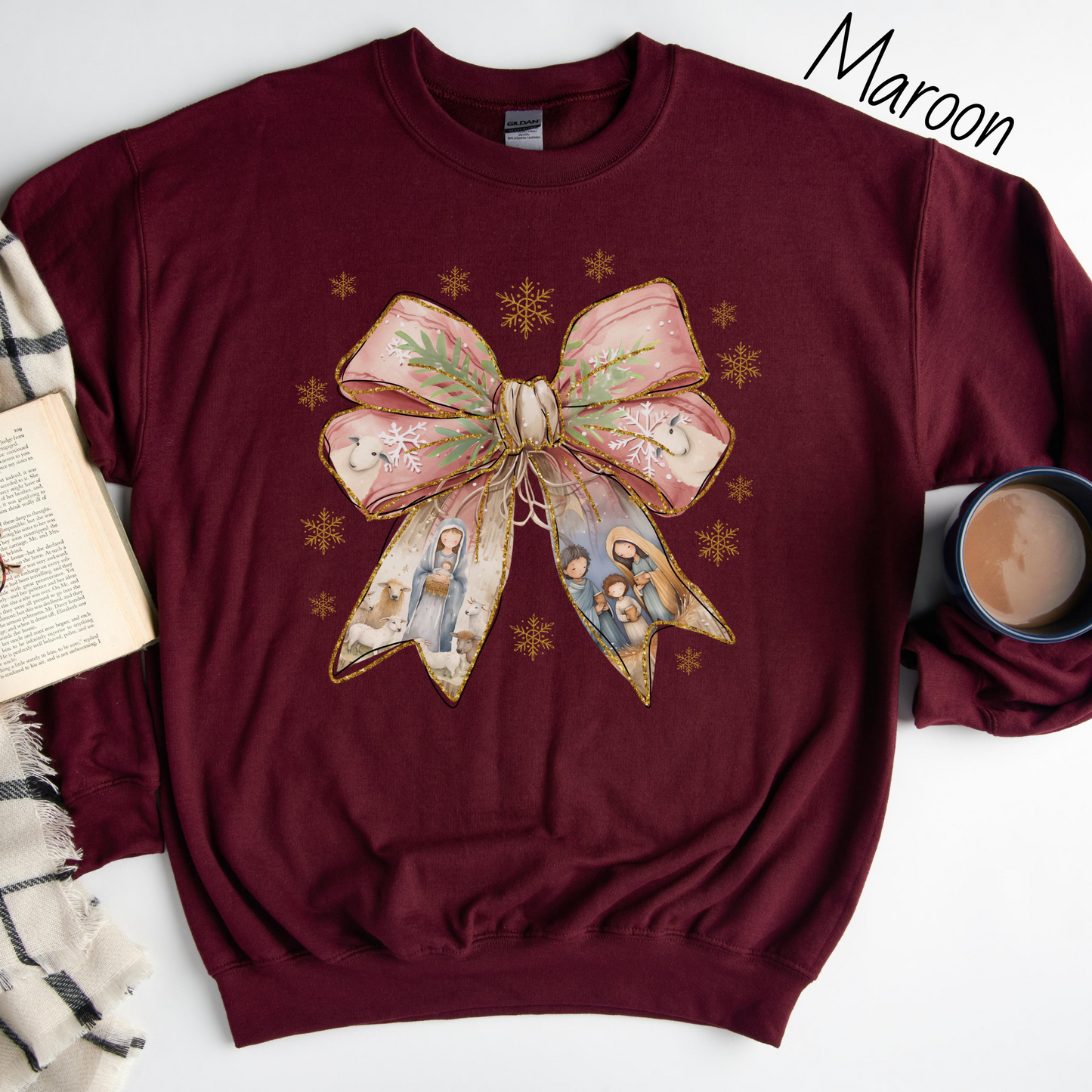 Nativity Bow Sweatshirt