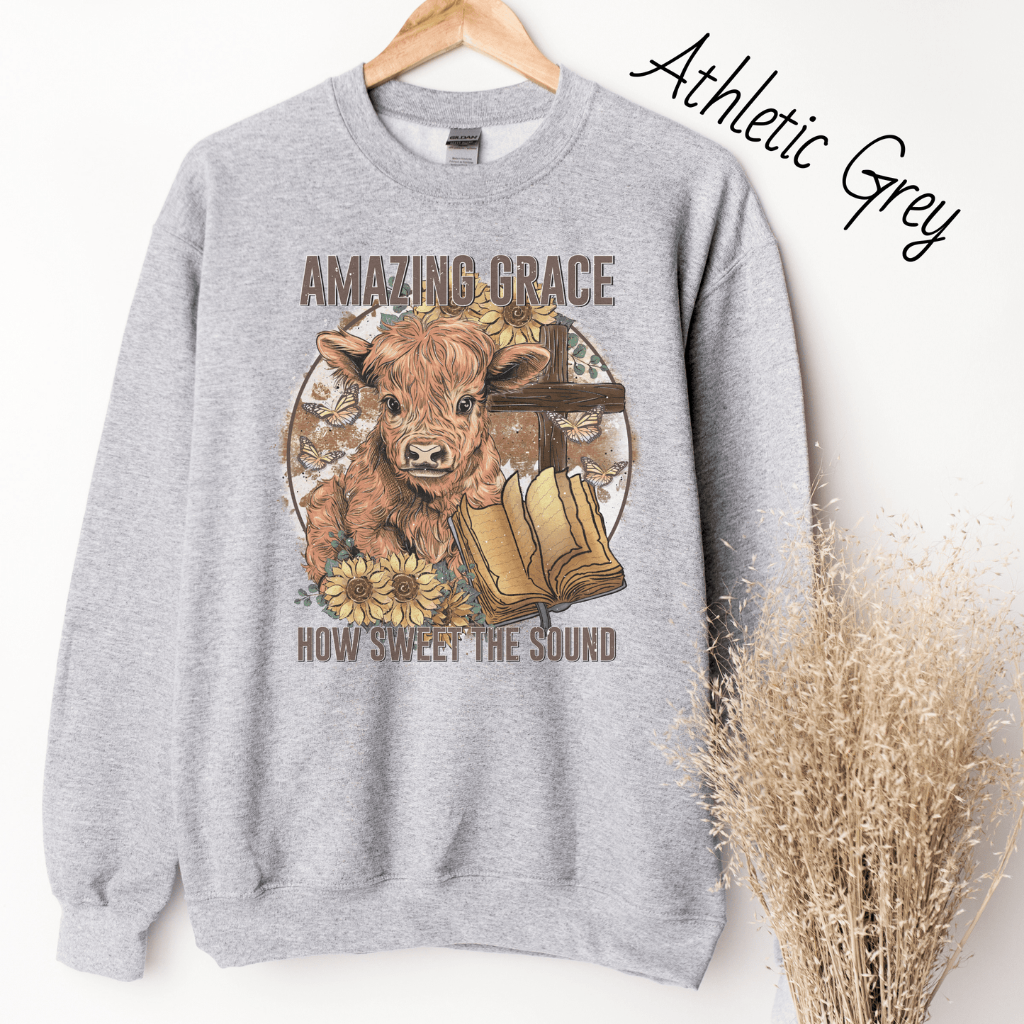 Amazing Grace Highland Cow Sweatshirt