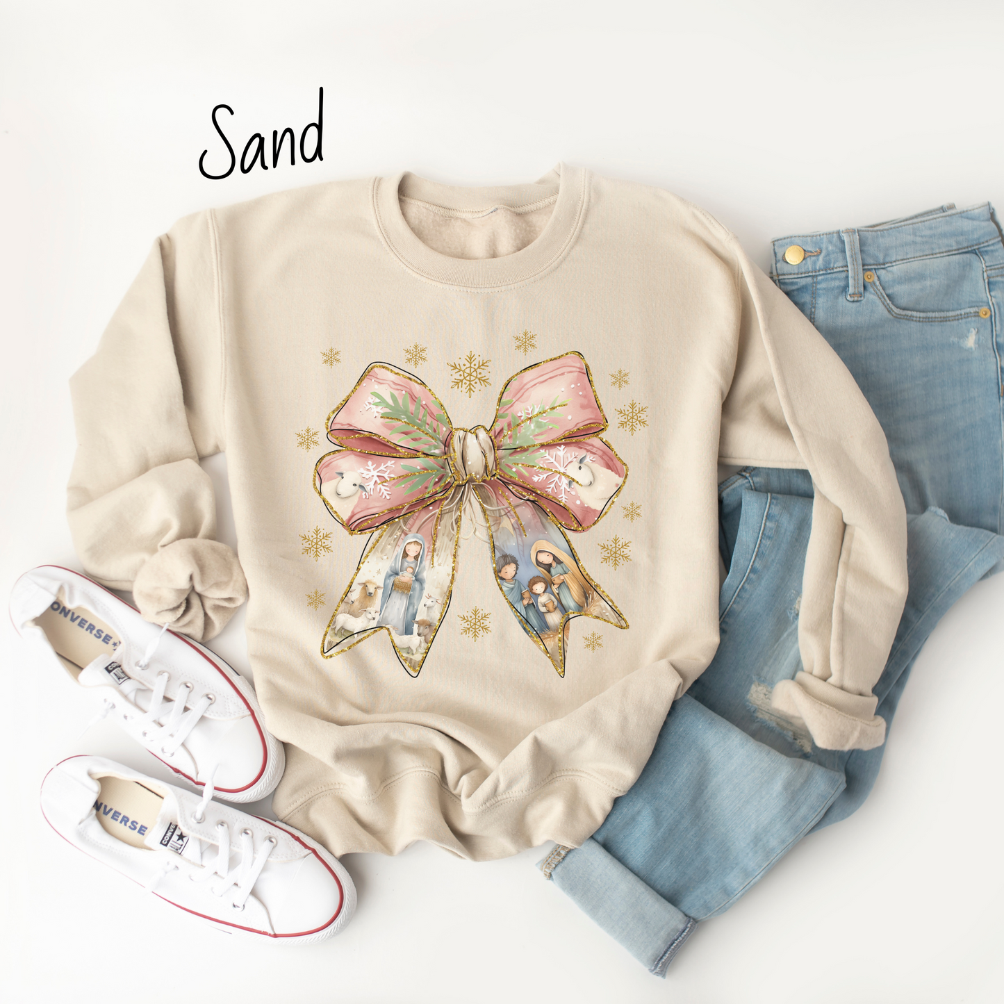 Nativity Bow Sweatshirt
