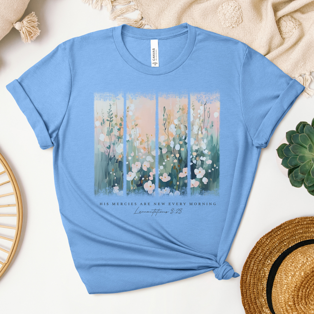 His Mercies Are New Every Morning Brushstroke Short Sleeve Tee
