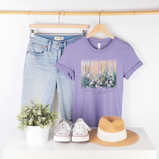 His Mercies Are New Every Morning Brushstroke Short Sleeve Tee