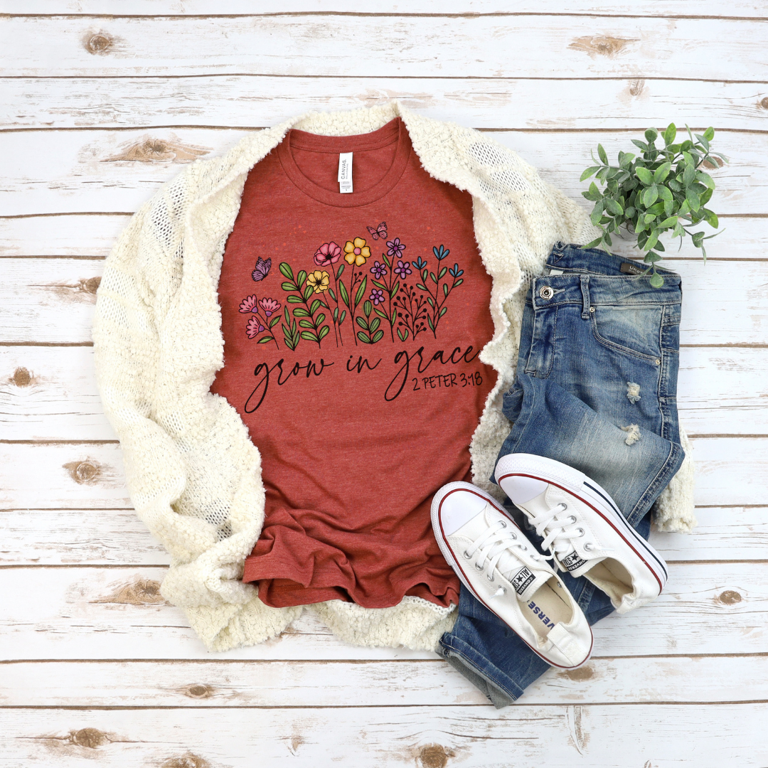 Grow In Grace Watercolor Short Sleeve Tee