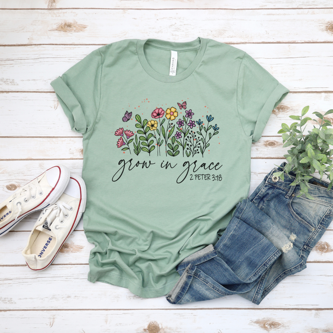 Grow In Grace Watercolor Short Sleeve Tee