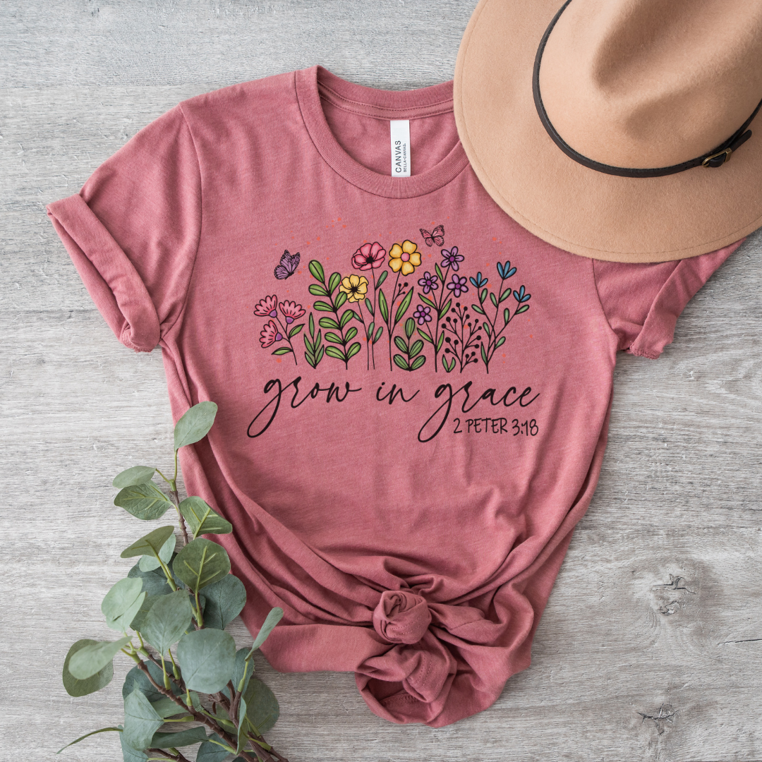 Grow In Grace Watercolor Short Sleeve Tee