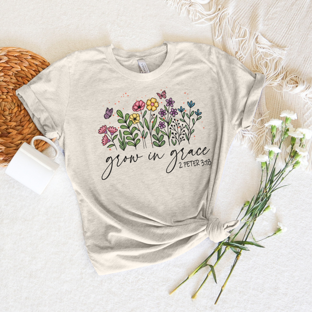 Grow In Grace Watercolor Short Sleeve Tee