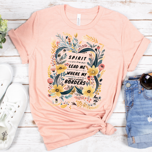 Spirit Lead Me Yellow Floral Short Sleeve Tee