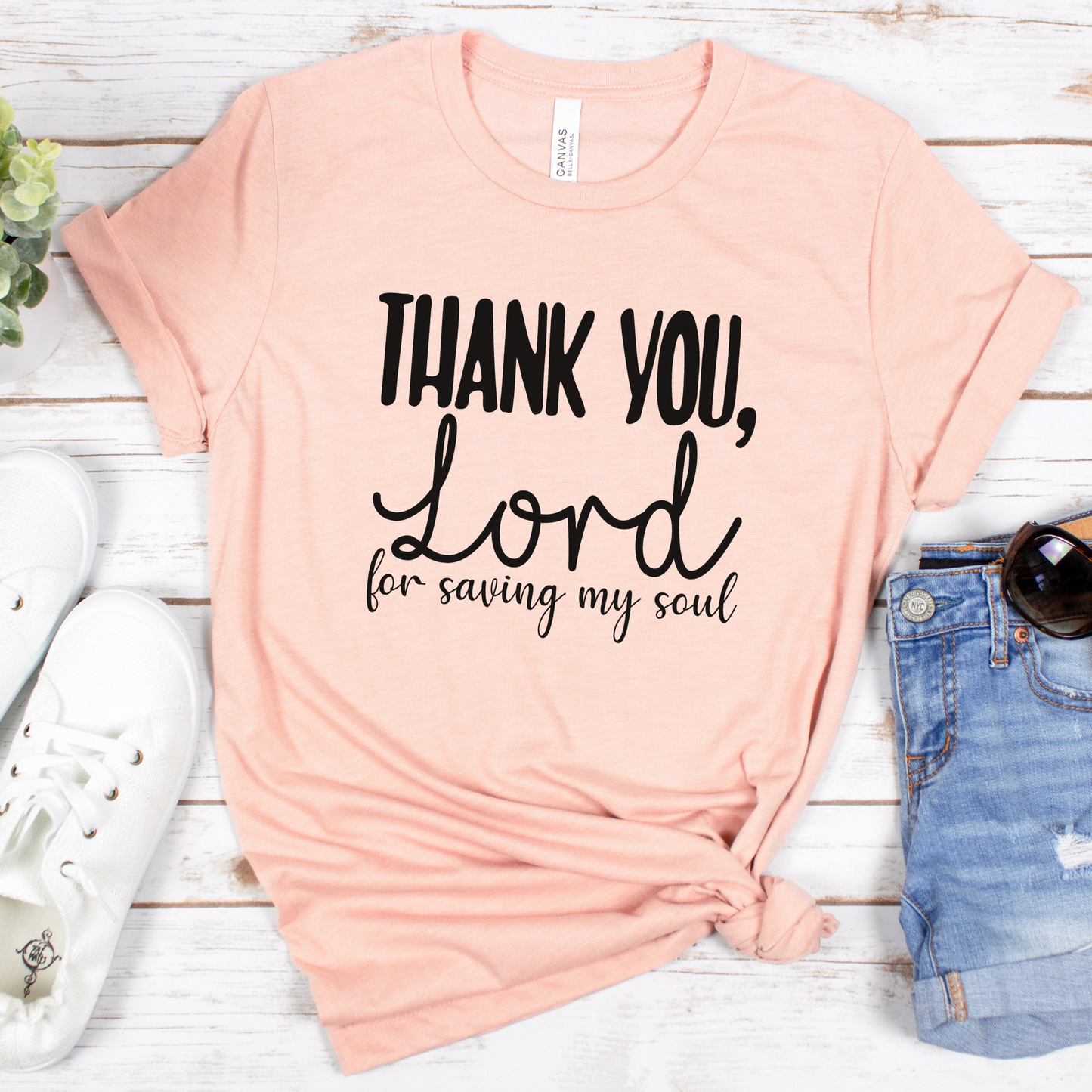 Thank You Lord For Saving My Soul Short Sleeve Tee