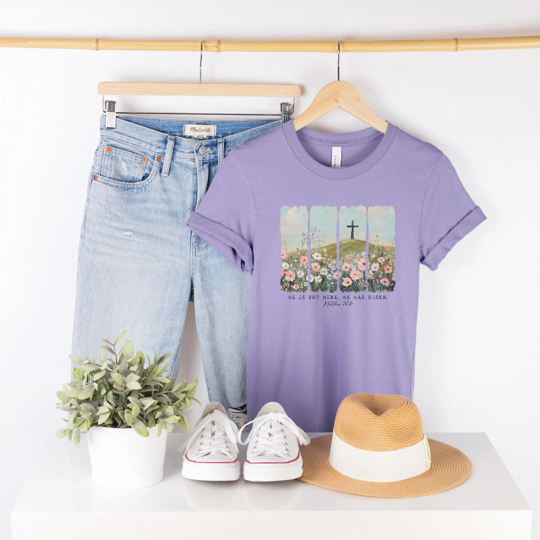 He is Not Here. He is Risen. Short Sleeve Tee