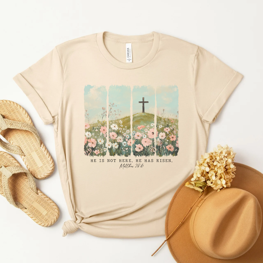 He is Not Here. He is Risen. Short Sleeve Tee