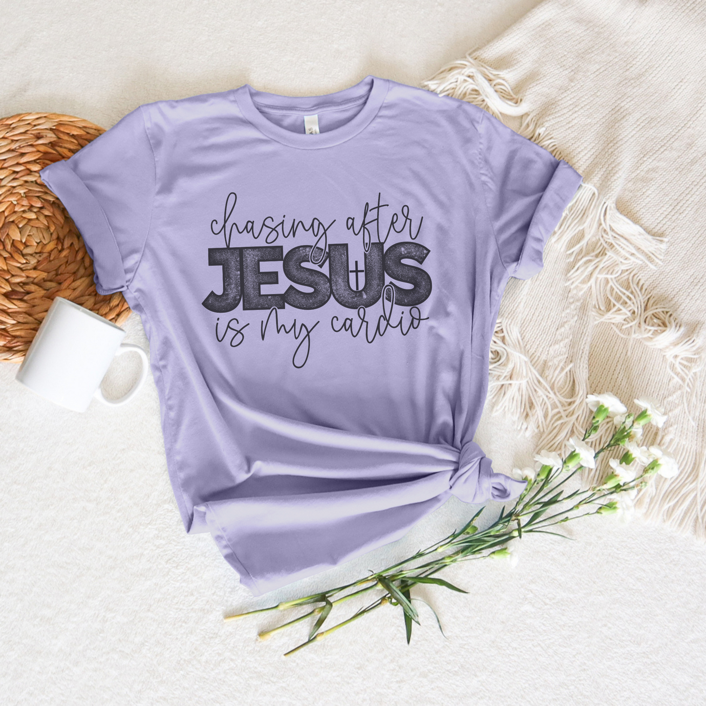 Chasing After Jesus is My Cardio Short Sleeve Tee