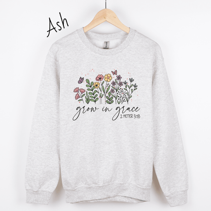 Grow in Grace Floral Sweatshirt