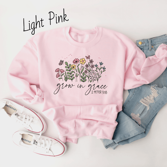 Grow in Grace Floral Sweatshirt
