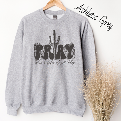 Pray When Life Gets Prickly Sweatshirt