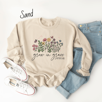Grow in Grace Floral Sweatshirt