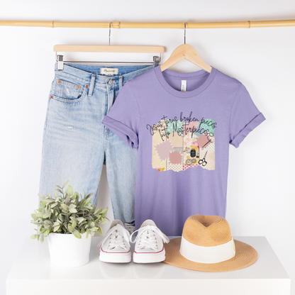 Jesus Turns the Broken Pieces into Masterpieces Short Sleeve Tee
