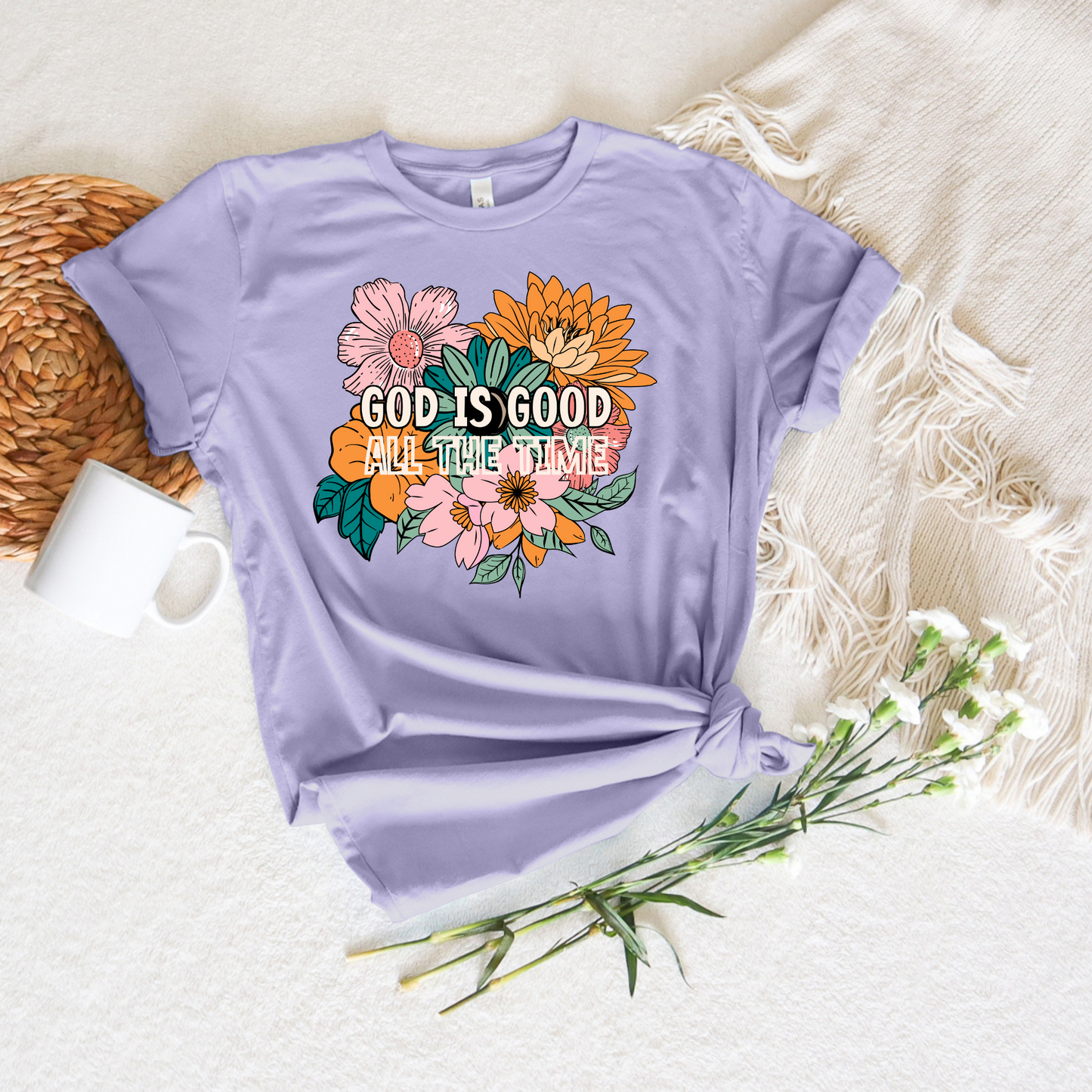 Good Is Good All The Time (Bright Floral) Short Sleeve Tee