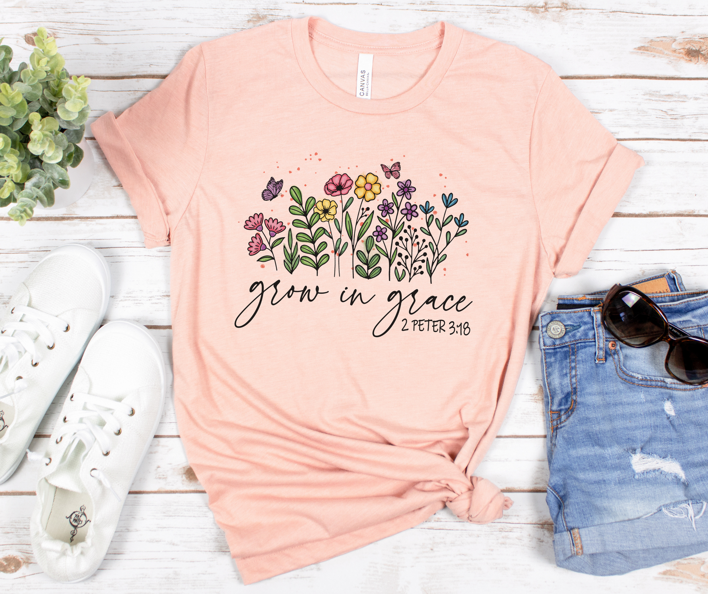 Grow In Grace Watercolor Short Sleeve Tee