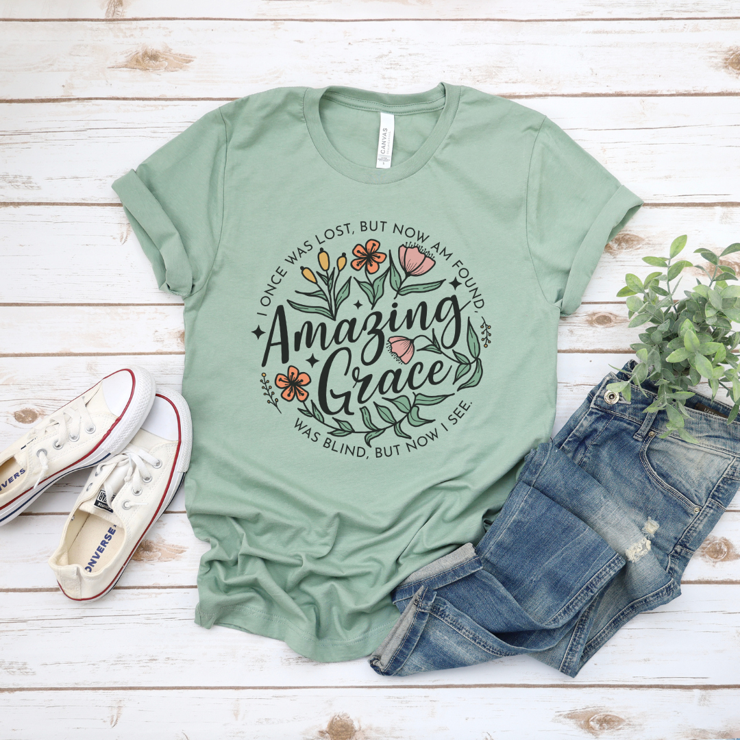 Amazing Grace Floral Short Sleeve Tee