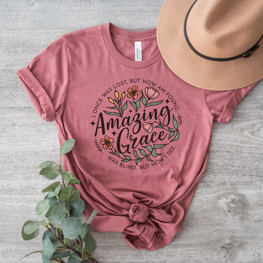 Amazing Grace Floral Short Sleeve Tee