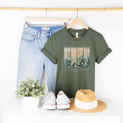 His Mercies Are New Every Morning Brushstroke Short Sleeve Tee
