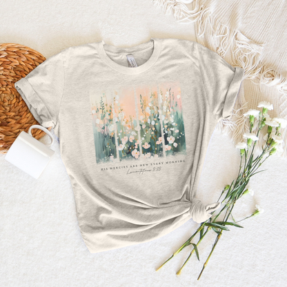 His Mercies Are New Every Morning Brushstroke Short Sleeve Tee
