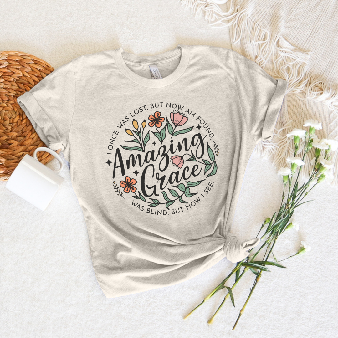 Amazing Grace Floral Short Sleeve Tee