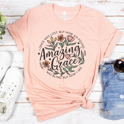 Amazing Grace Floral Short Sleeve Tee