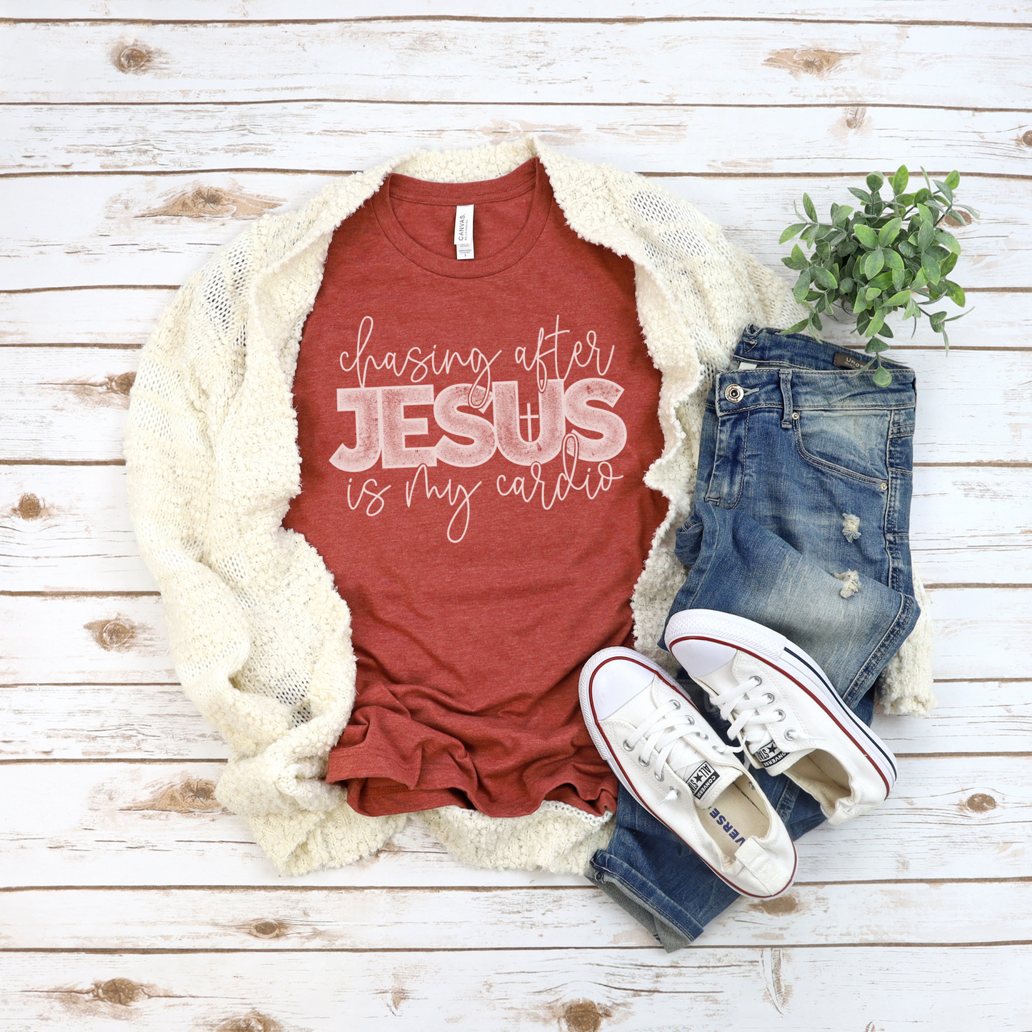 Chasing After Jesus is My Cardio Short Sleeve Tee